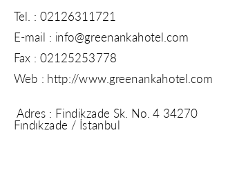Green Anka Hotel iletiim bilgileri